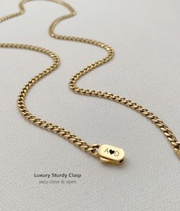 Engraved Miami Cuban Link Chain- 4mm Waterproof Gold Silver Monogram Necklace For Men