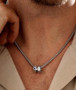 Custom Name Birthstone Necklace, Handmade Family Name Necklace with Beads, Mens Necklace, Birthday Gifts for Him, Fathers Day Gifts for Dad