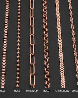 Handmade Copper Necklace Chain Solid Copper Jewelry Chain Snake Box Rolo Paperclip Herringbone Wheat Trace Chain Gift for Her