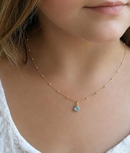 Toddler Birthstone Necklace, Little Girl Jewelry Gift, Kids Birthstone Necklace, Personalized Child Necklace, Dainty Gold Necklace for Girls